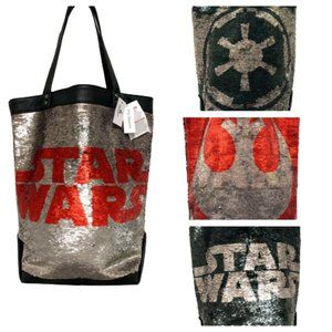 Disney Parks Store Star Wars Flip Sequin Tote Bag 4 Styles Reversible Sparkle
